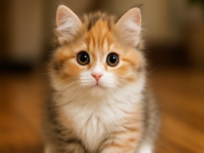 صورة مقربة لوجه قطة صغيرة لطيفة.